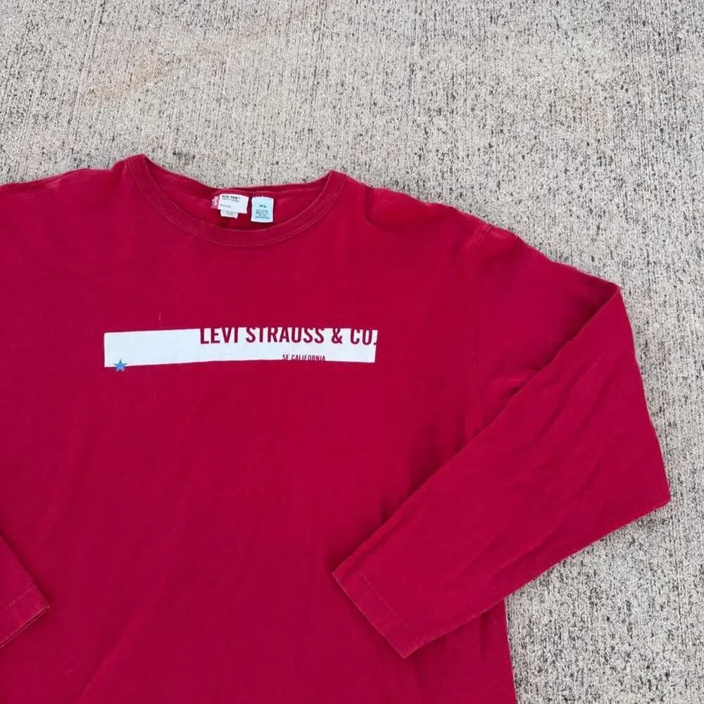 Vintage levi's logn sleeve shirt 90s red tab XL